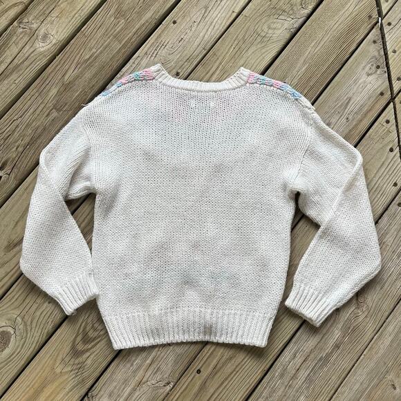 Jason Maxwell Women's Vintage White Fair Isle Sweater Size L - Picture 2 of 7